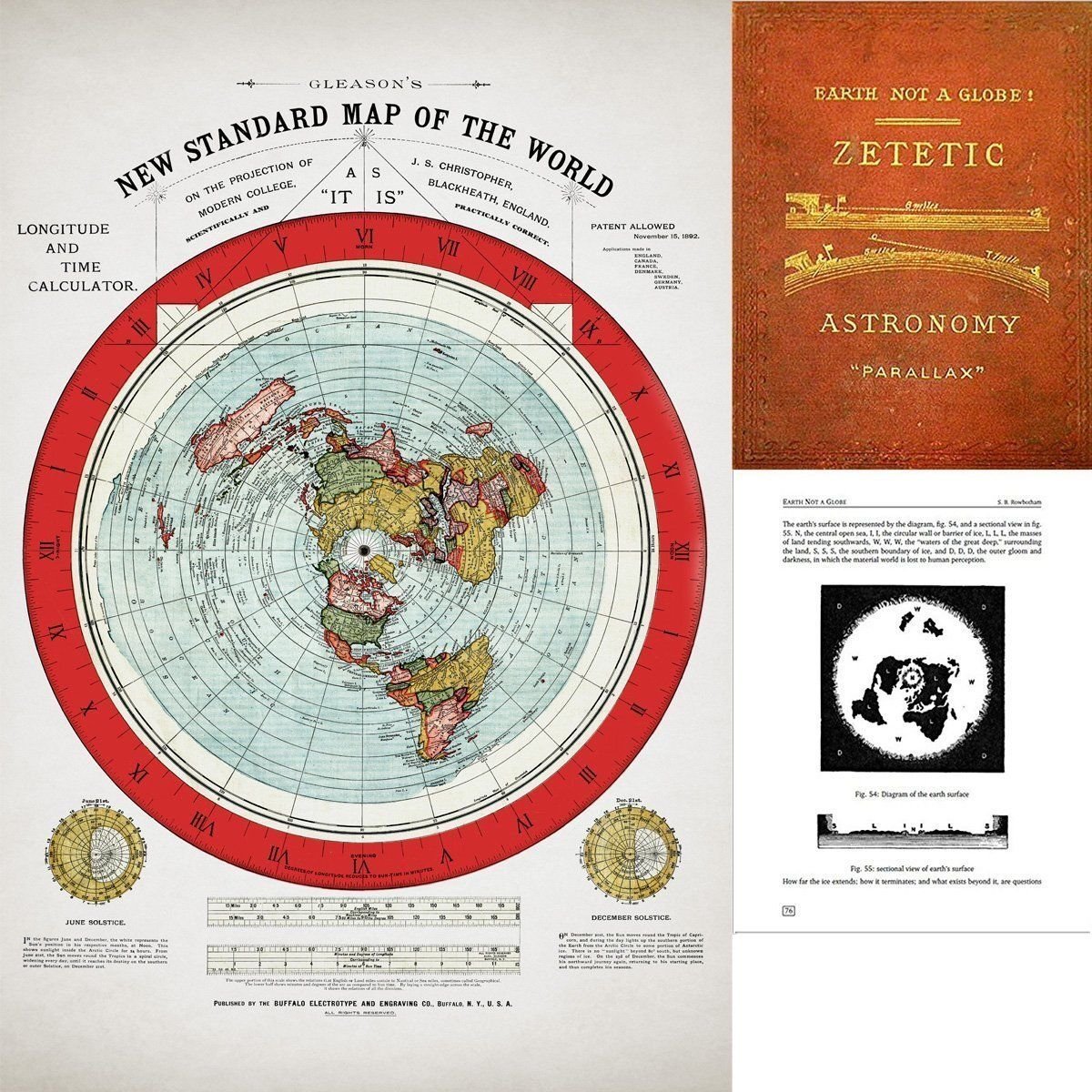 Flat Earth Map - Gleason's 1894 New Standard Map Of The World - 24 Flat Earth Map - Gleason's 1894 New Standard Map Of The World - 24