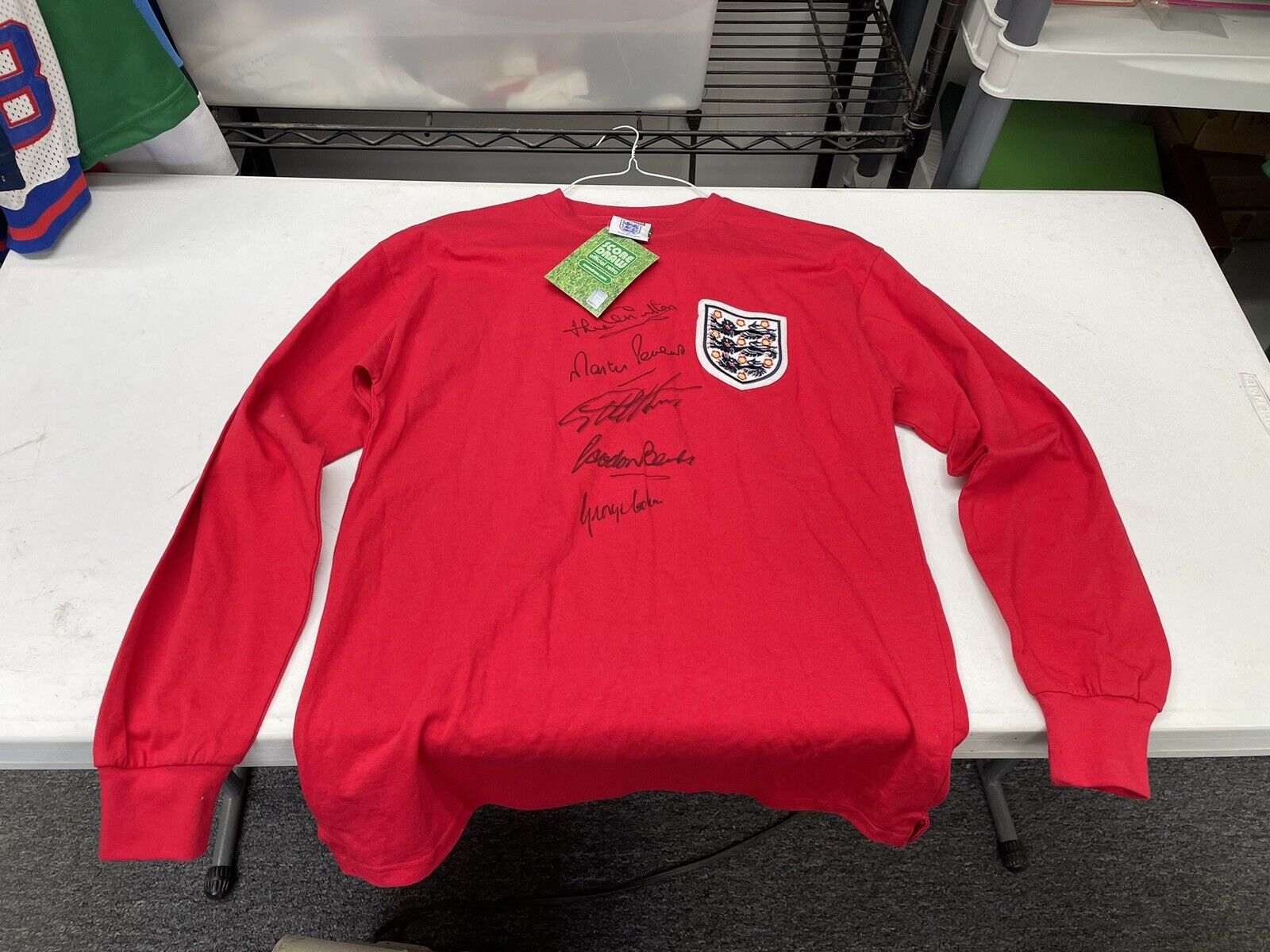 England World Cup 1966 5x Signed Autograph Soccer Jersey, George Cohen