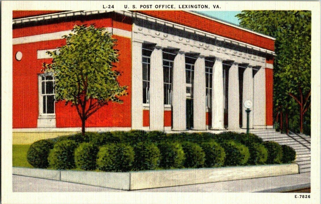 1940'S. U.S. POST OFFICE. LEXINGTON, VA. POSTCARD TM14