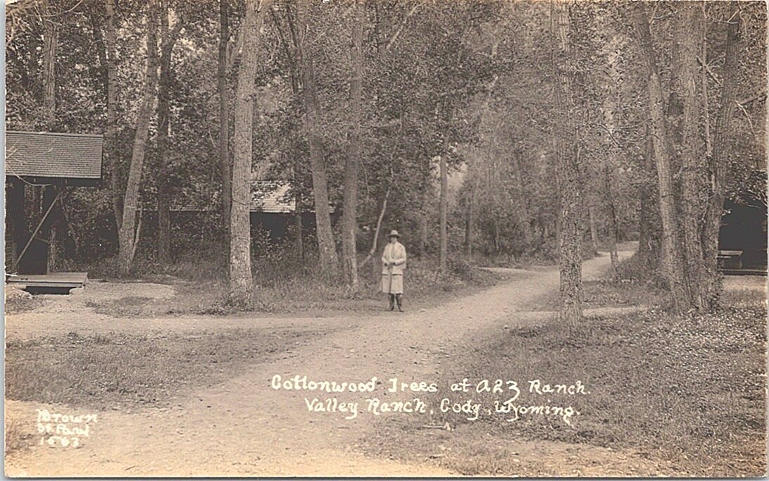 RPPC Cody WY Scene at A2Z Valley Ranch 1920s era Cowboy Western