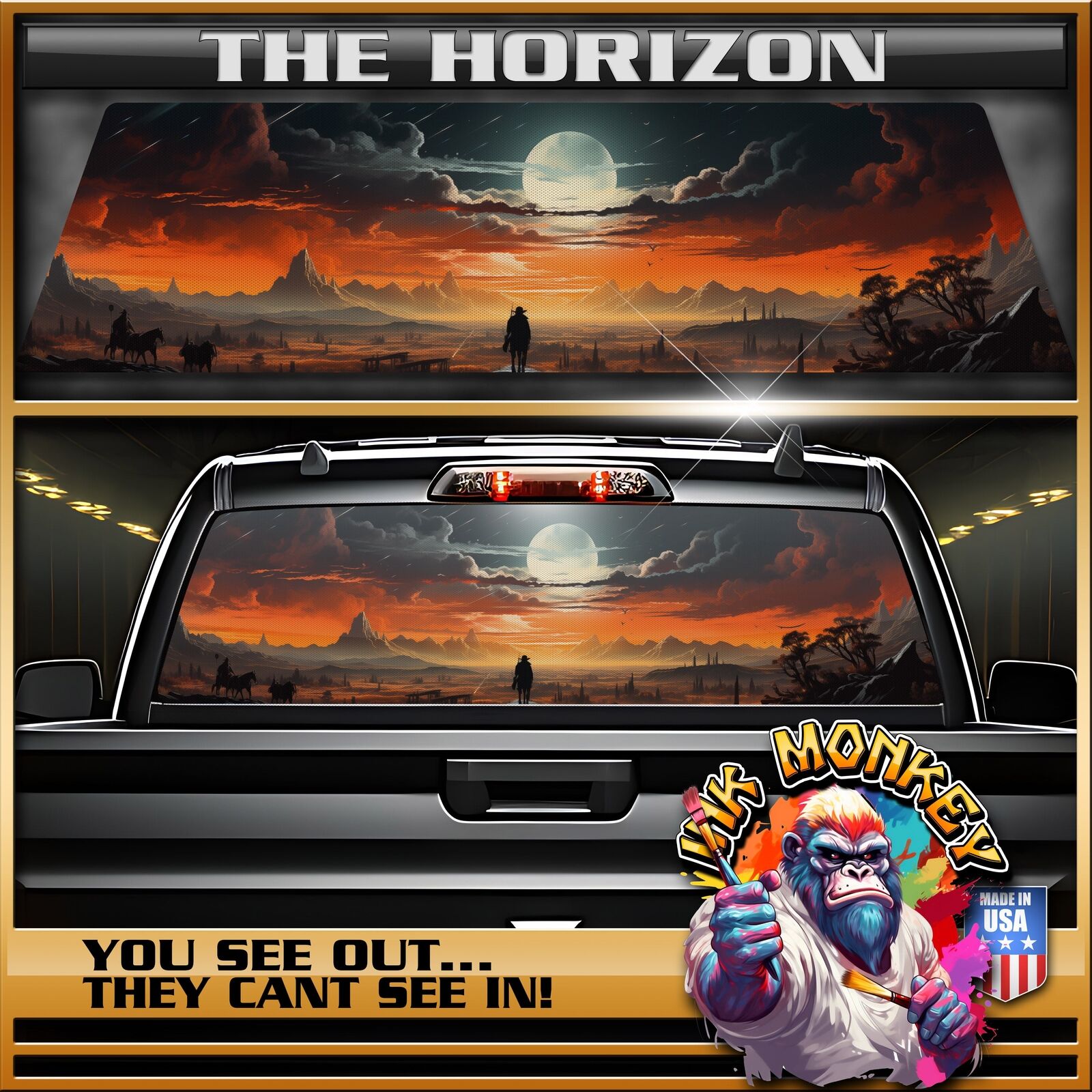 The Horizon - Truck Back Window Graphics - Customizable
