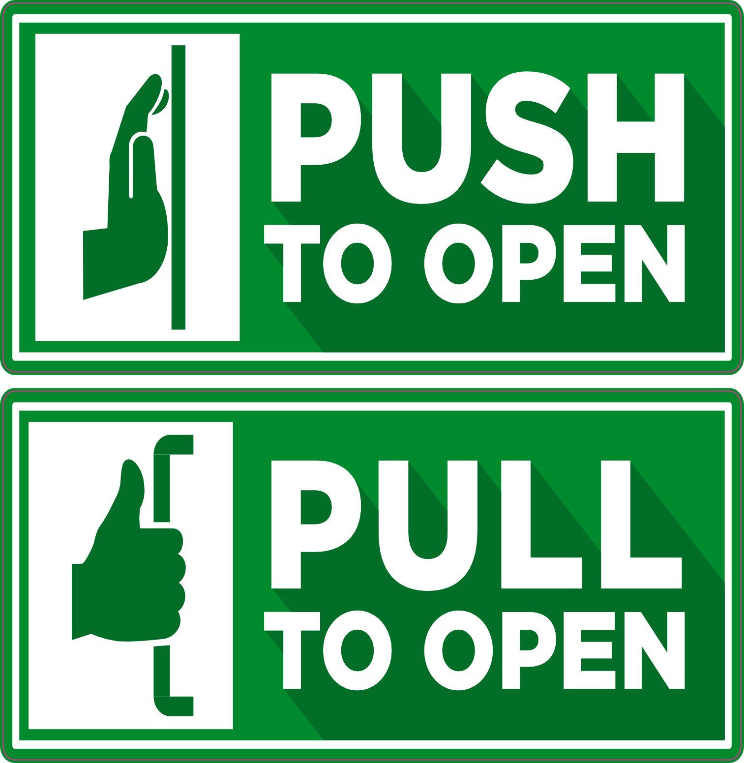 StickerTalk Green Push and Pull To Open Vinyl Sticker Sheet, 5 inches x 2.5 i...
