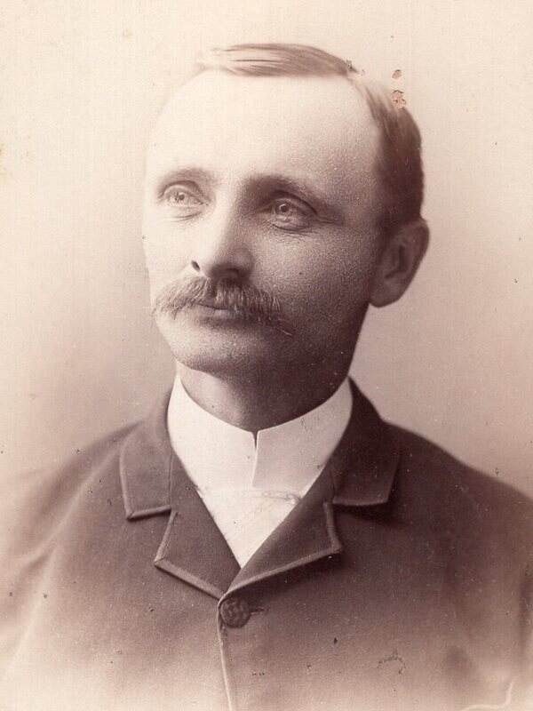 Antique Cabinet Card Photo Very Handsome Man w Mustache Harrisburg PA