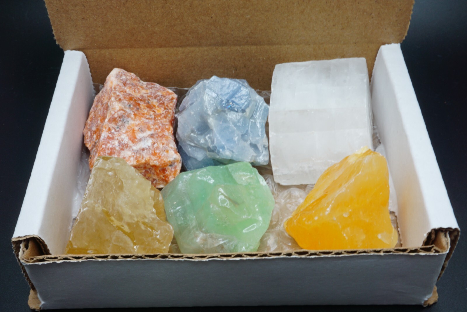 Calcite Collector Box Blue Orange Emerald Orchid Honey Optical Calcite Crystals Calcite Collector Box Blue Orange Emerald Orchid Honey Optical Calcite Crystals