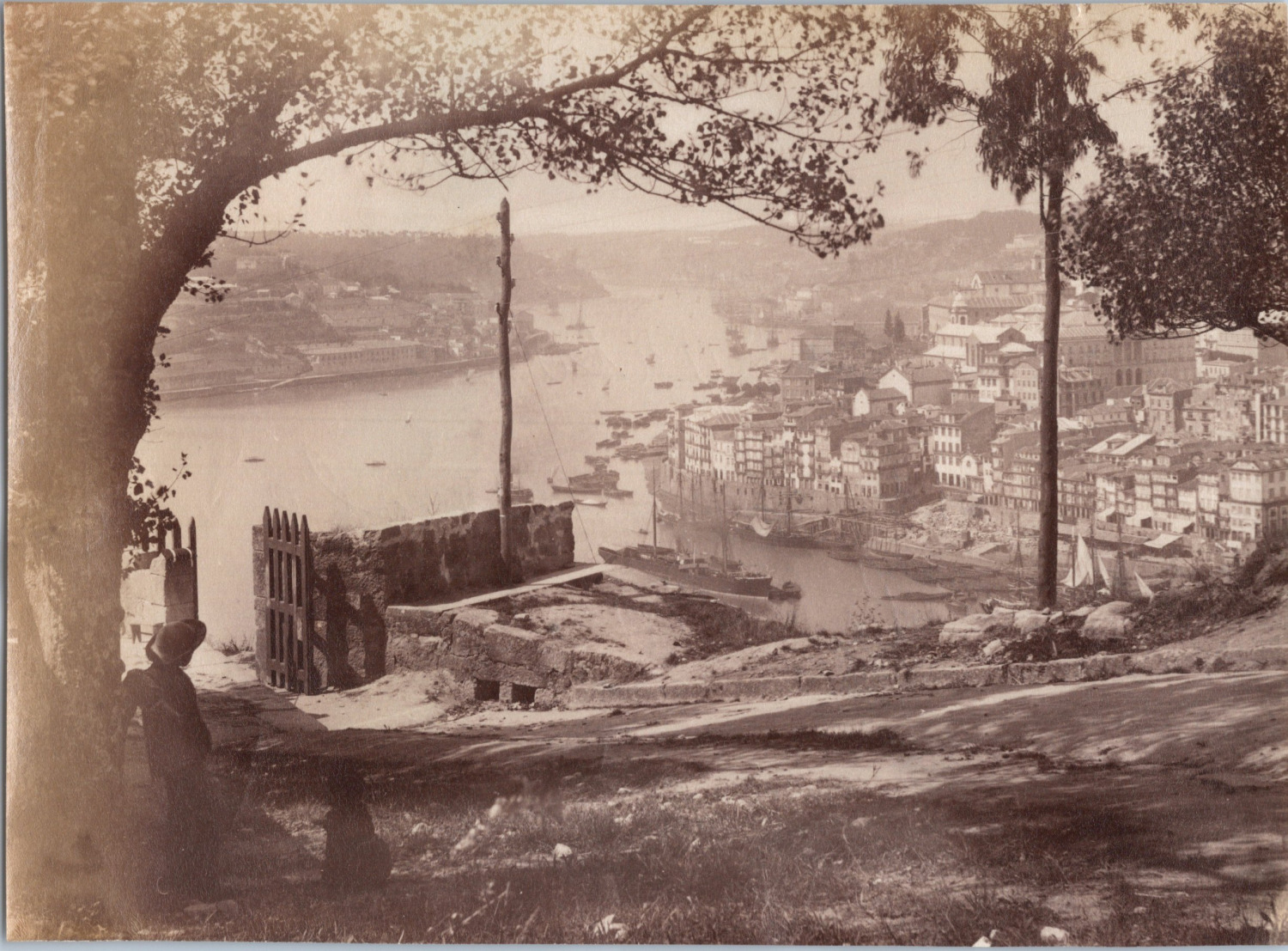 Portugal, Porto, Panorama with the Douro, Vintage Print, ca.1880 Vintage Print