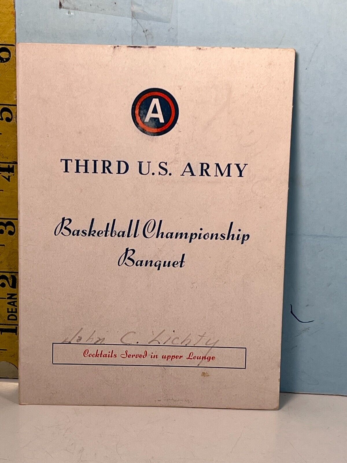 Vintage Third U.S. Army Basketball Banquet team signed..