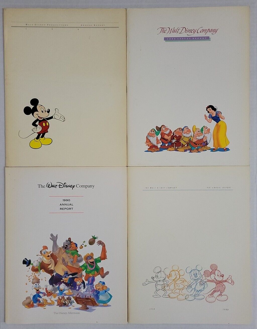 1984 1986 1987 1990 The Walt Disney Company Annual Report Financial VTG Lot of 4