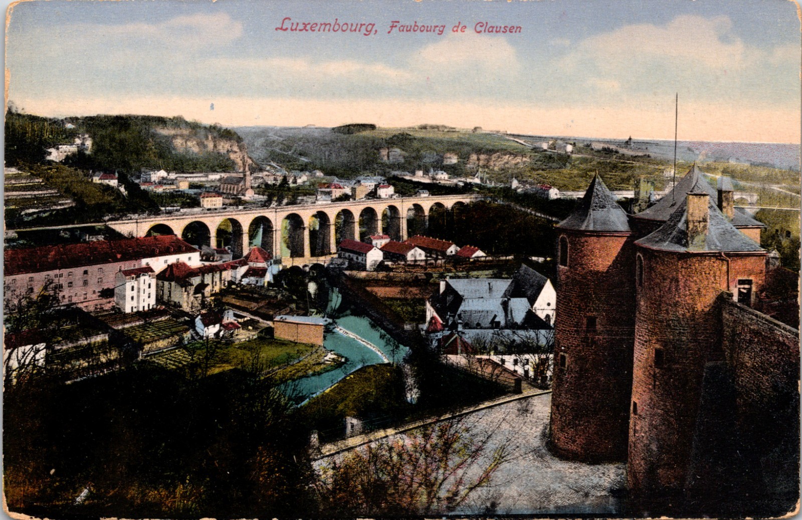 Luxembourg Clausen Viaduct & Old Bridge 2 Postcards - Horse & Carriage