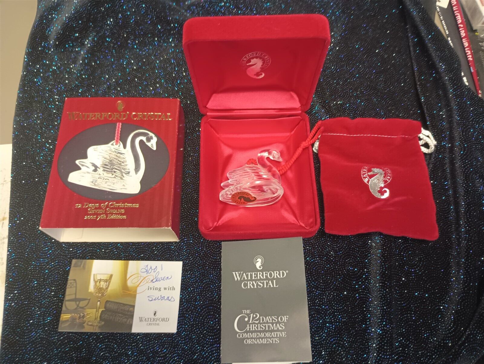 Waterford Crystal Seven Swans 12 Days Of Christmas 7th Edition Ornament 2001