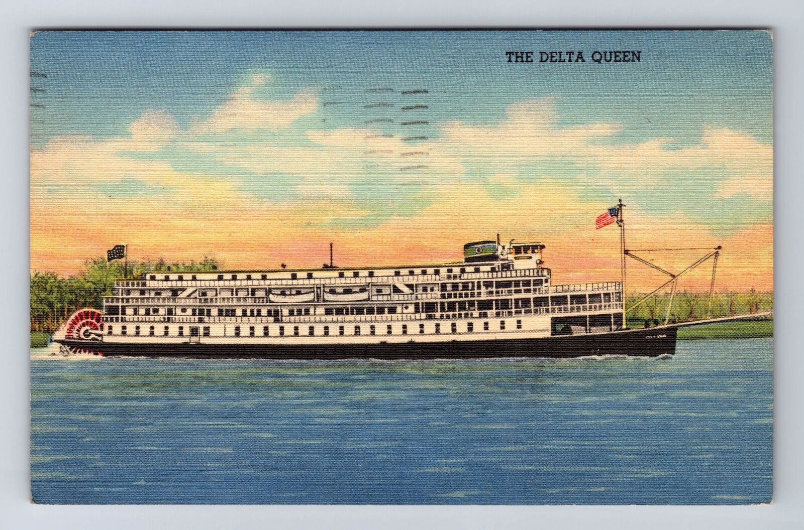 Cincinnati OH-Ohio, The Greene Line Steamer Delta Queen, Vintage Postcard