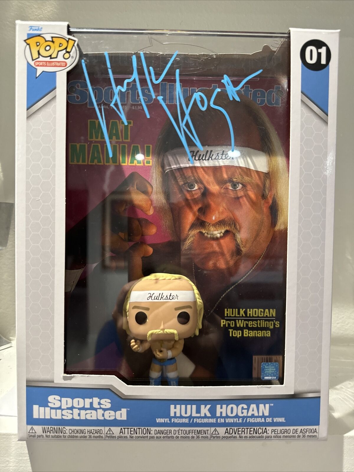 Hulk Hogan WWE Signed Sports Illustrated Cover 01 Funko Pop With Beckett COA.