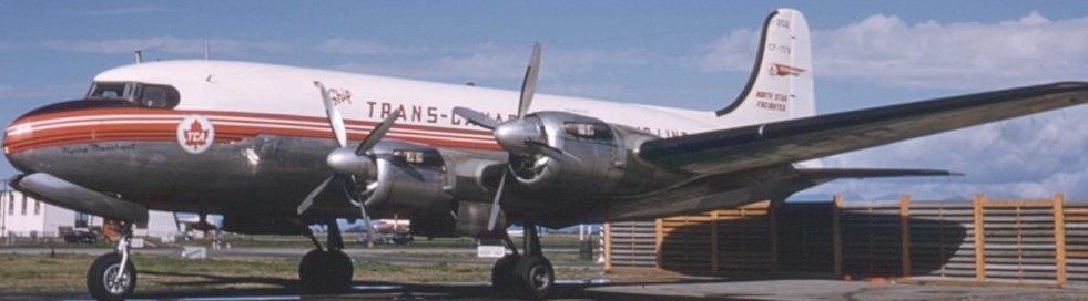 Canadair Four Canada Transport Airplane Mahogany Kiln Dry Wood Model Large New
