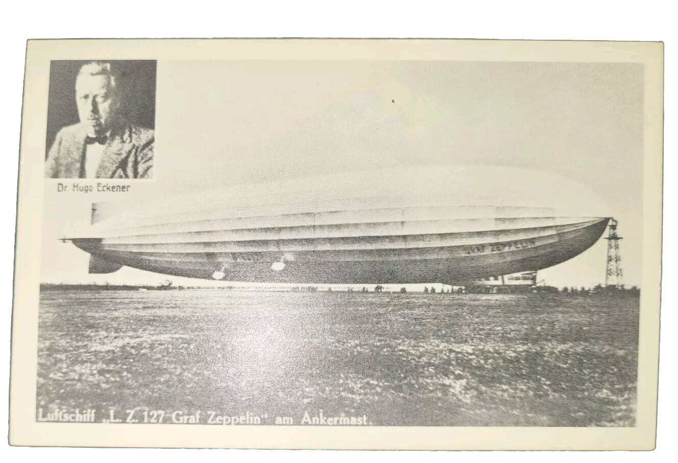 WWII Luftschiff LZ 127 Graf Zeppelin Postcard Blimp Airship RPPC Dr Hugo Eckener