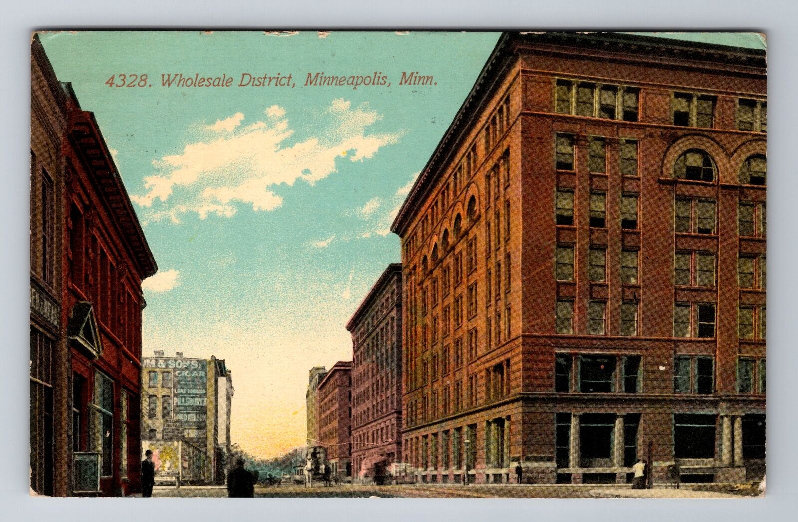 Minneapolis MN-Minnesota, Wholesale District, Antique, Vintage c1911 Postcard