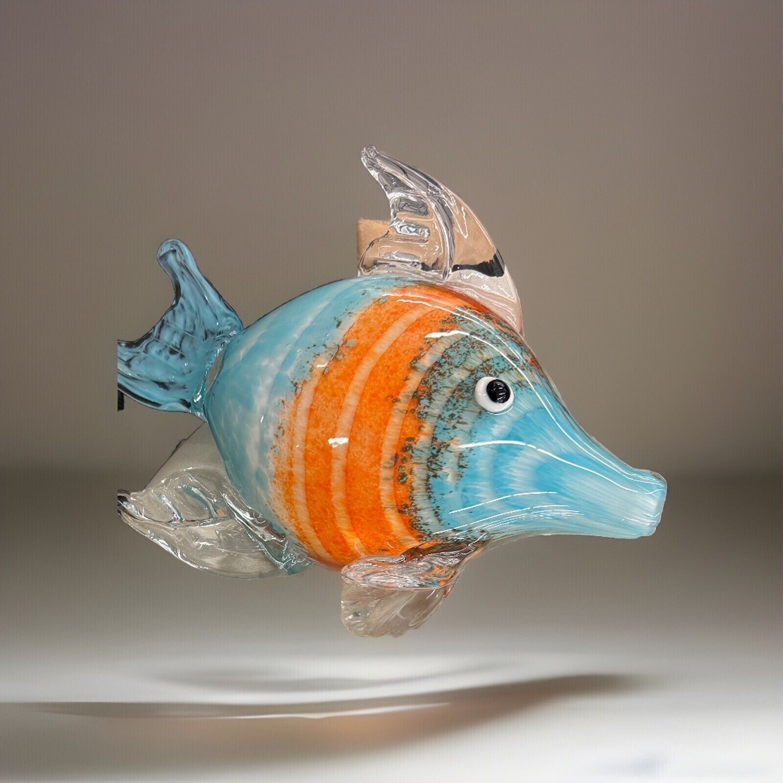 Vintage 1970s Muranno Glass Stripped Fish