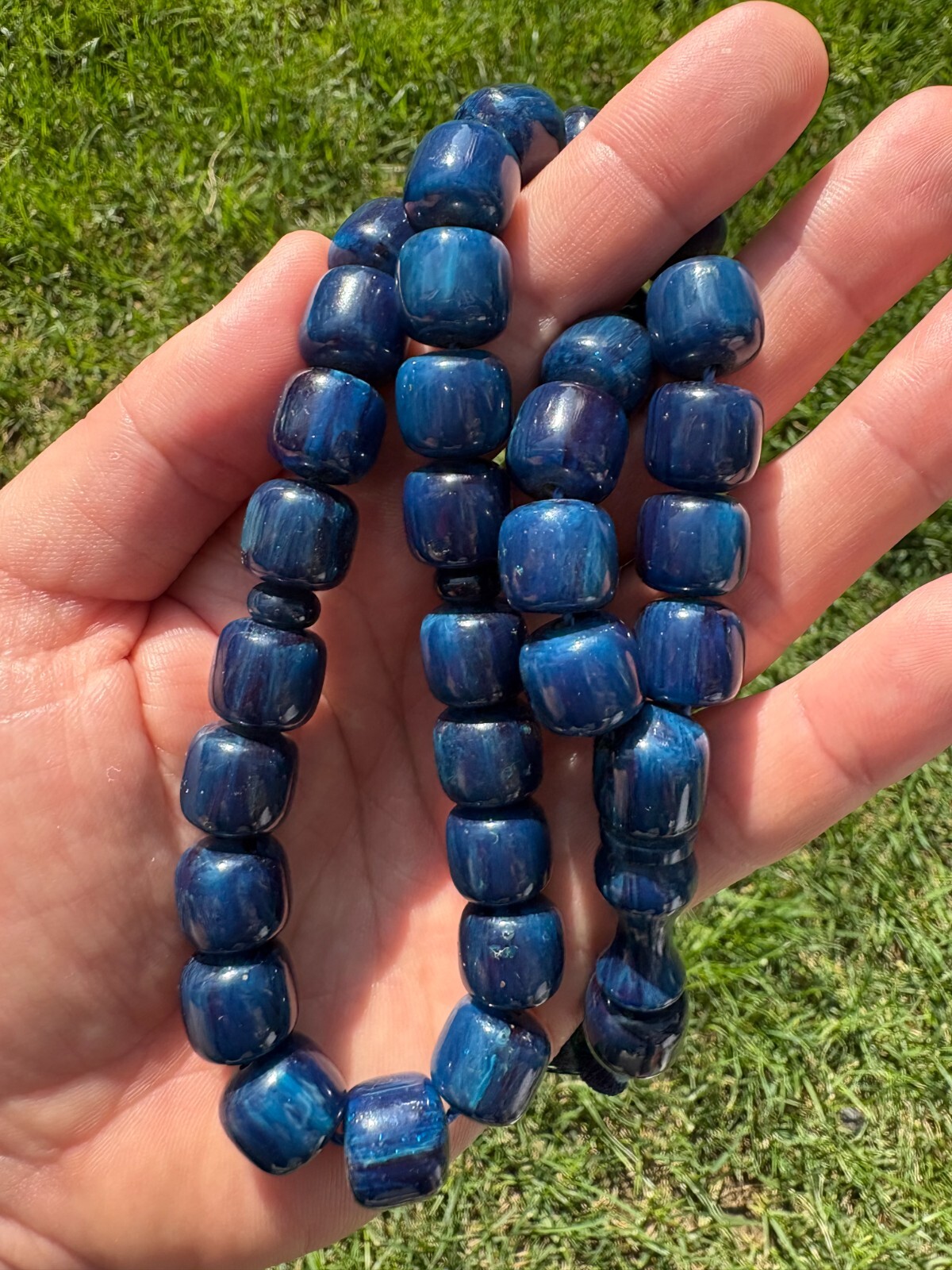 Large Dark Blue Islamic Prayer Beads – 33 Bead Handmade Tesbih / Misbaha Large Dark Blue Islamic Prayer Beads – 33 Bead Handmade Tesbih / Misbaha