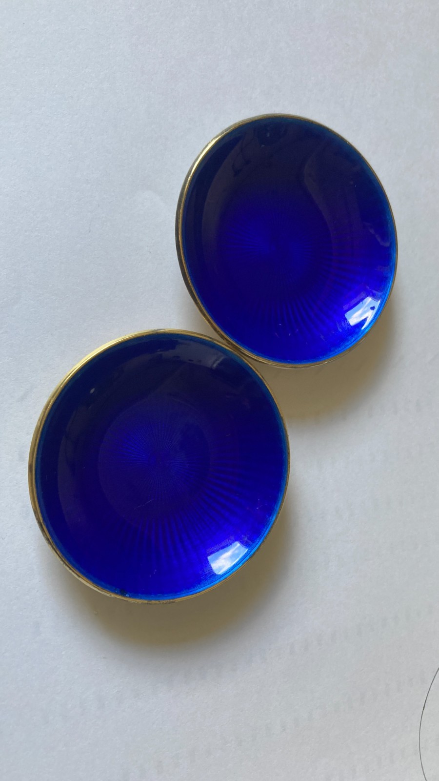 Vintage - David Anderson - Norway - Enamel Pin Dish x 2