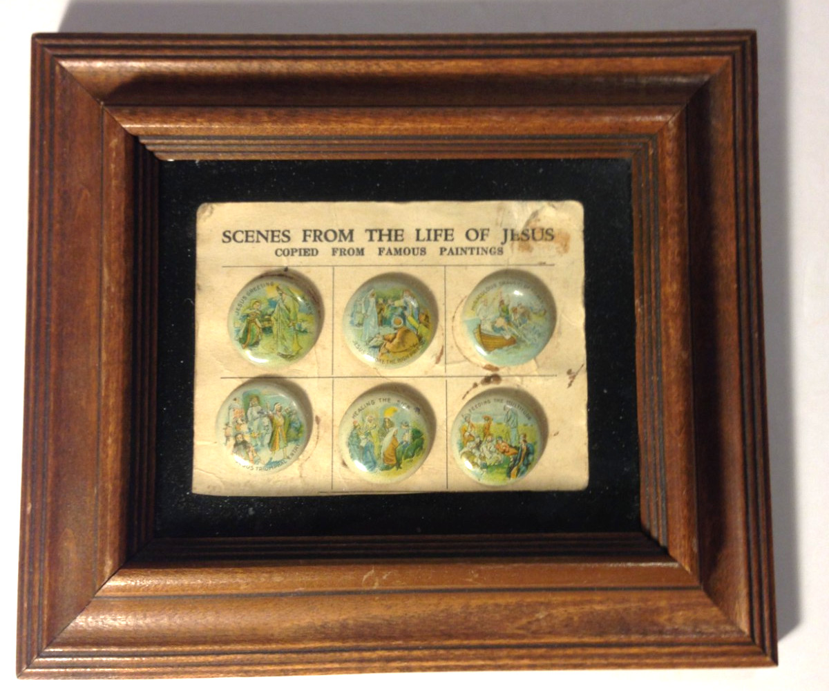 Antique c1890-1915 Whitehead Hoag Jesus Pinback Pins Lot (6) Rare Life of Jesus Antique c1890-1915 Whitehead Hoag Jesus Pinback Pins Lot (6) Rare Life of Jesus