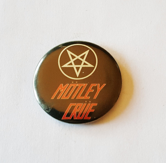 MOTLEY CRUE Button Pinback 1983 Heavy METAL Hair Glam Metal Rock Collectable Mus