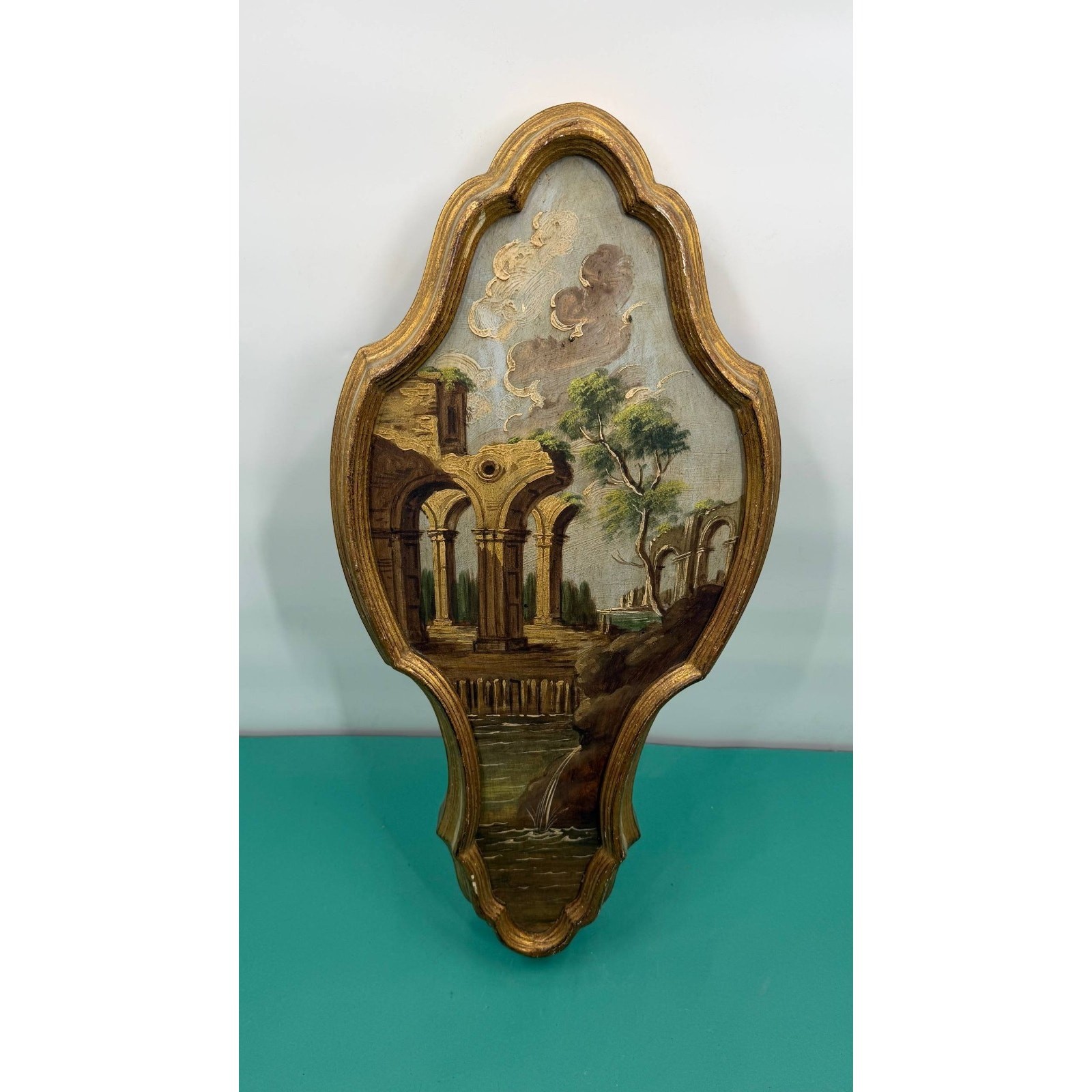 Vintage Fratelli Paoletti Firenze Italy Hand Painted Florentine Wall Plaque 28 Vintage Fratelli Paoletti Firenze Italy Hand Painted Florentine Wall Plaque 28