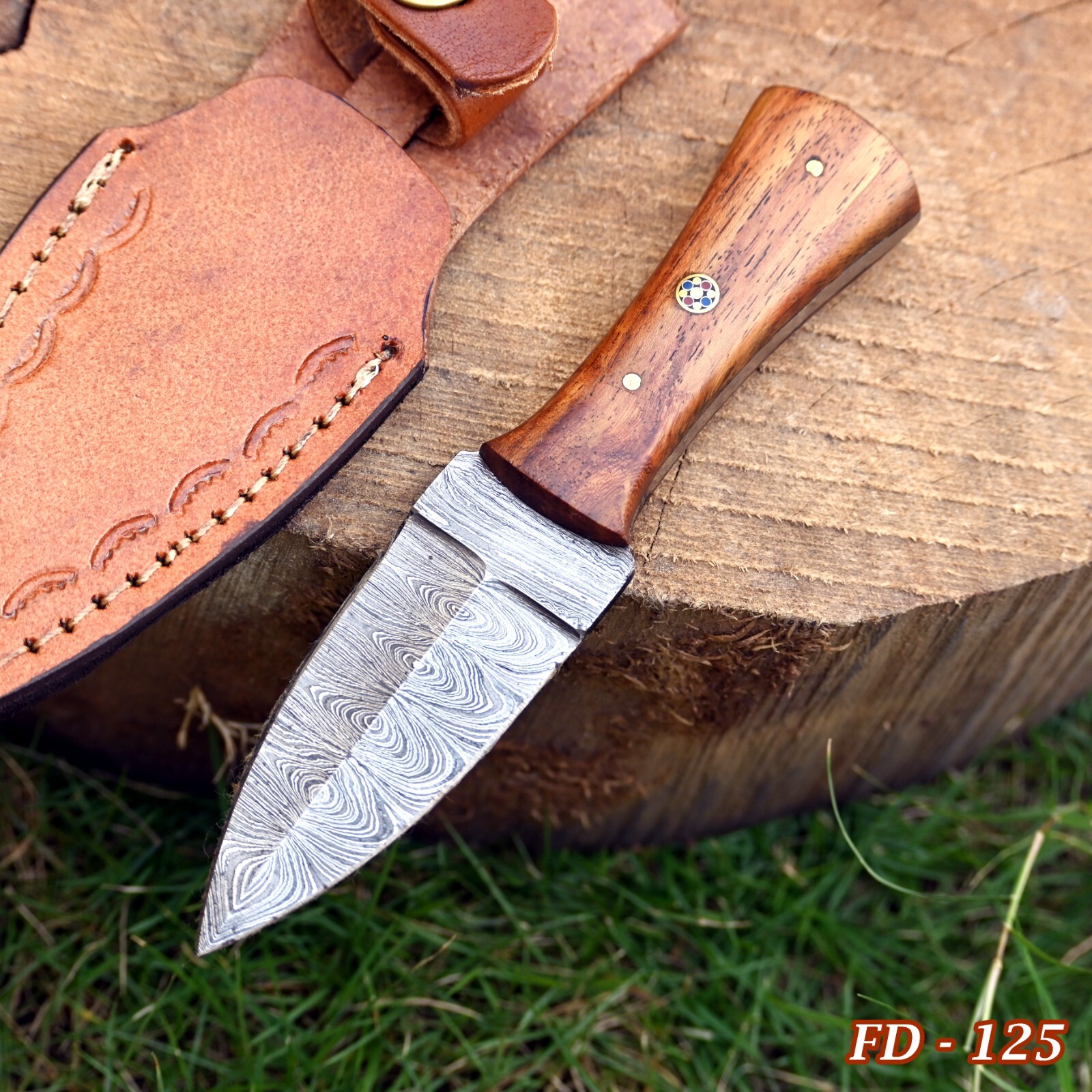 Custom Made Damascus Throwing Boot Knife /Hand Forged Damascus Steel 869