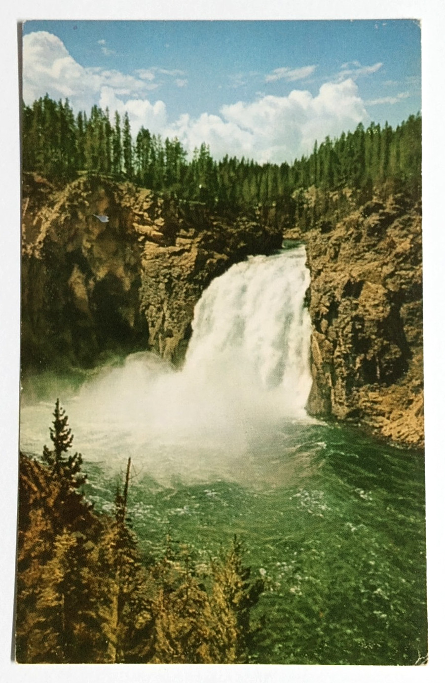 Yellowstone River National Park Upper Falls Aerial View WY UNP Postcard c1960s Yellowstone River National Park Upper Falls Aerial View WY UNP Postcard c1960s