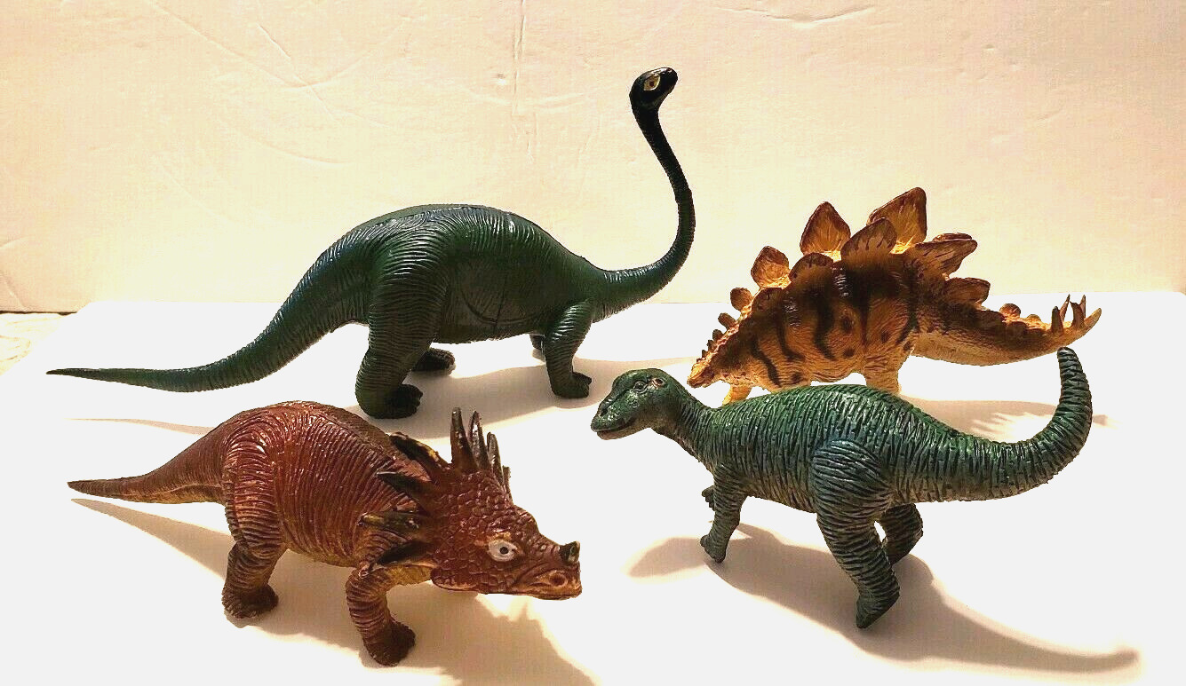 VTG Mixed Lot Dinosaurs Set Of 4 1990\'s Edomontosaurus Stegosaurus 