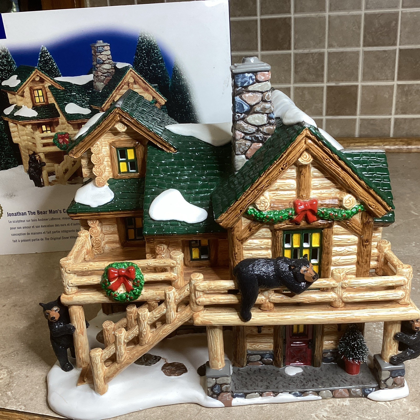 Dept 56 Snow Village Jonathan The Bear Man’s Carving Studio- Box,light Cord-EUC Dept 56 Snow Village Jonathan The Bear Man’s Carving Studio- Box,light Cord-EUC