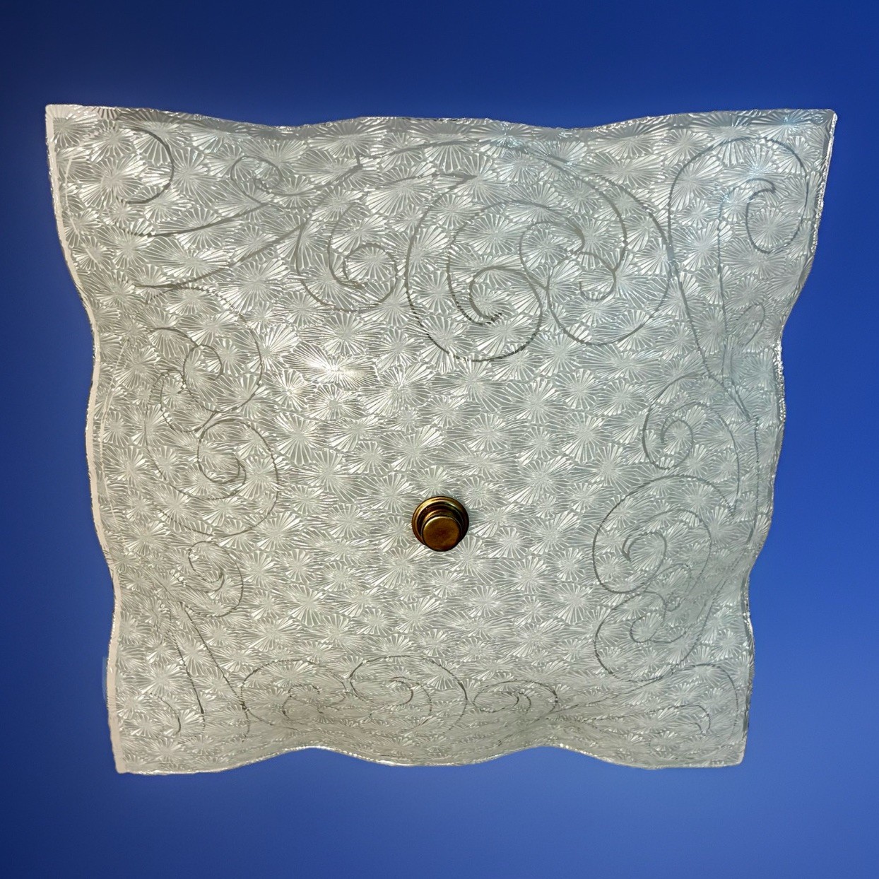 Vtg 1960’s-1970’s Mid Century Retro Starburst Texture Glass Square Light Fixture Vtg 1960’s-1970’s Mid Century Retro Starburst Texture Glass Square Light Fixture