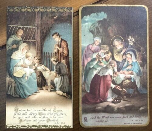 VINTAGE 1913 Lot of 2 Religious/SPIRITUAL CARD PRINT The DIVINE MEETING France