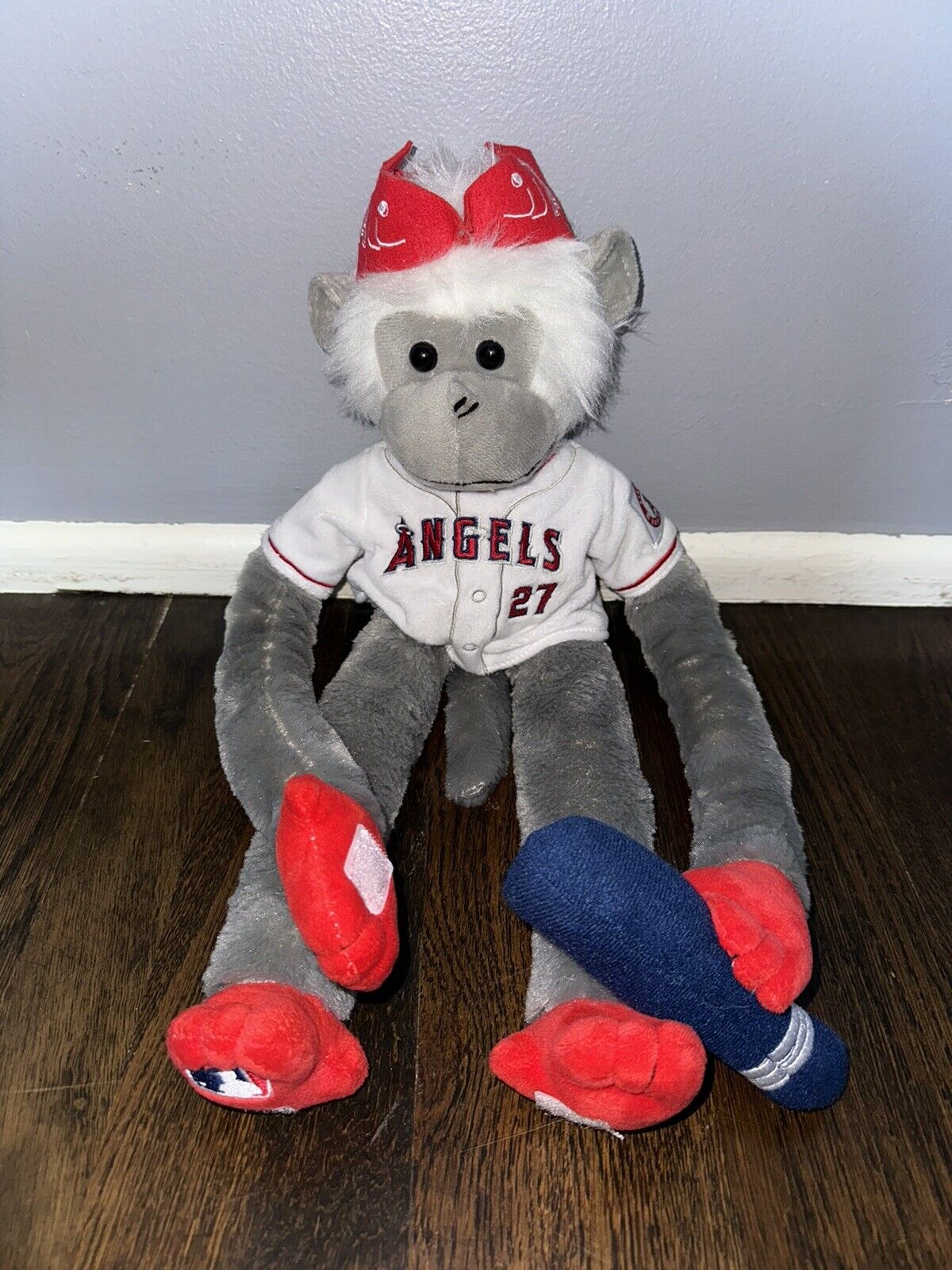 Rare Mike Trout Rally Monkey Plush Stuffed Animal Los Angeles Angels Anaheim