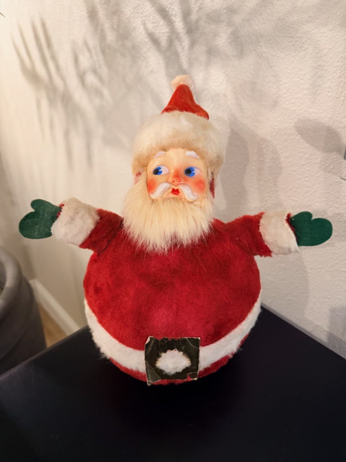 VINTAGE 1950s-60s Nestcafe Santa Claus Christmas Plush plastic Face 12 VINTAGE 1950s-60s Nestcafe Santa Claus Christmas Plush plastic Face 12