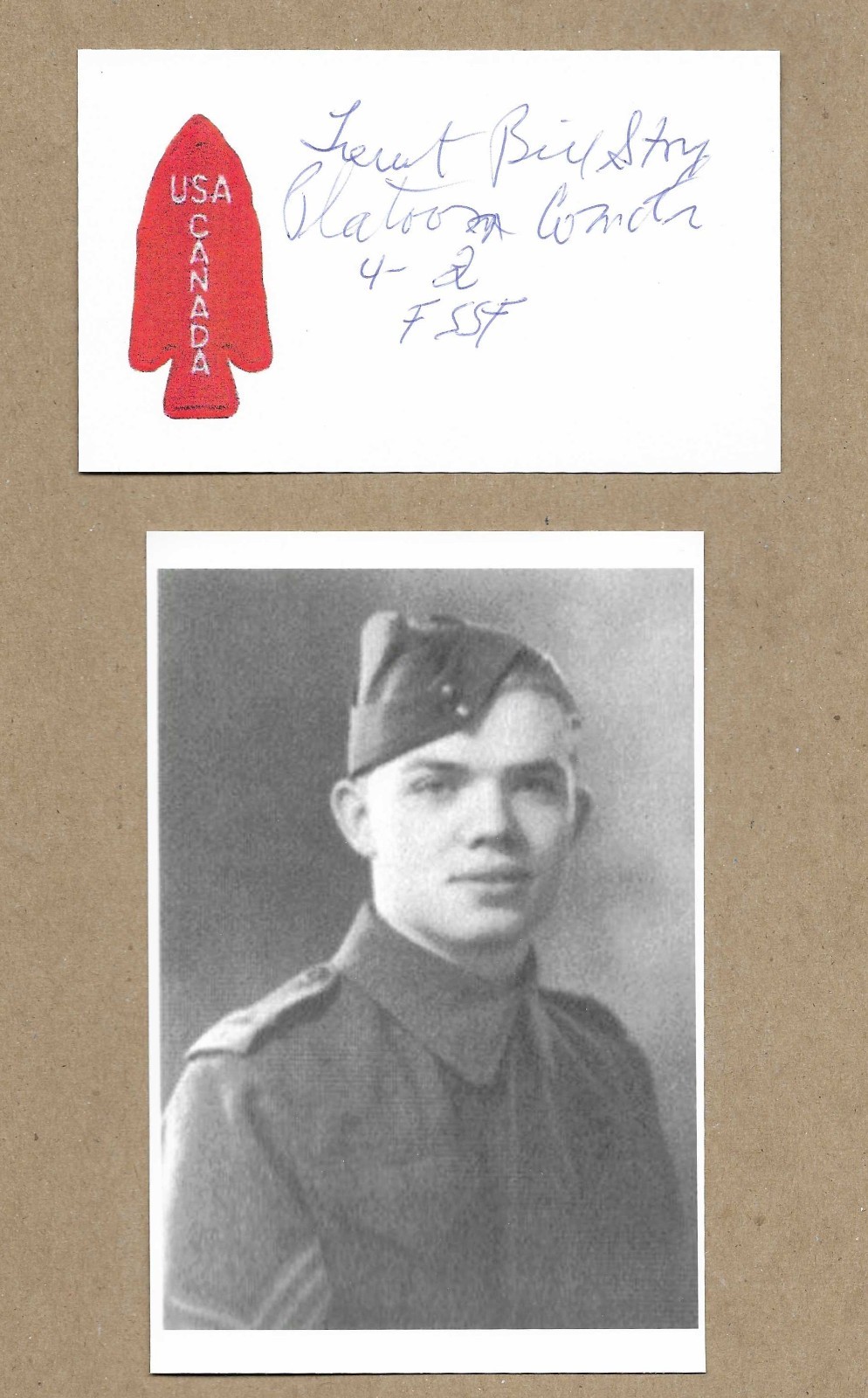 William Bill Story 1ST SPECIAL SERVICE FORCE Signed, FSSF Aleutians Italy France