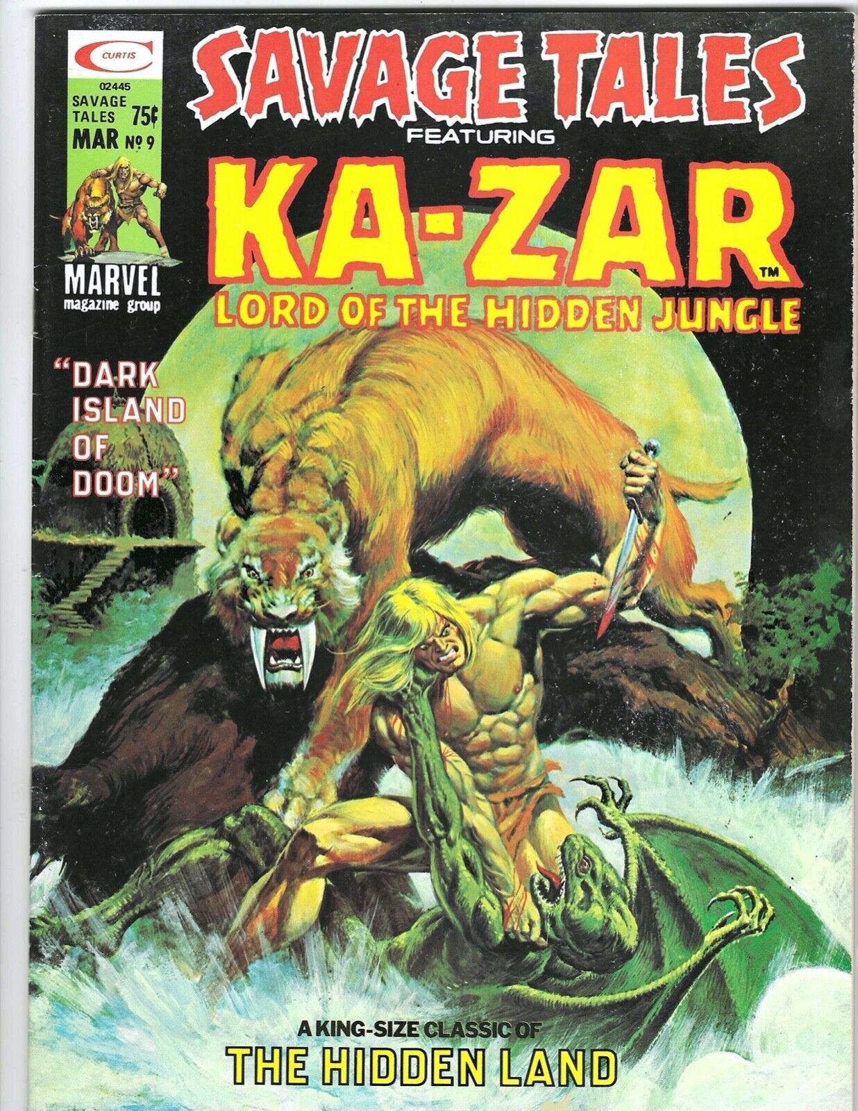 Savage Tales #9 1975 NM-  Ka-Zar Lord of the Jungle NM- Michael Kaluta Cover Art