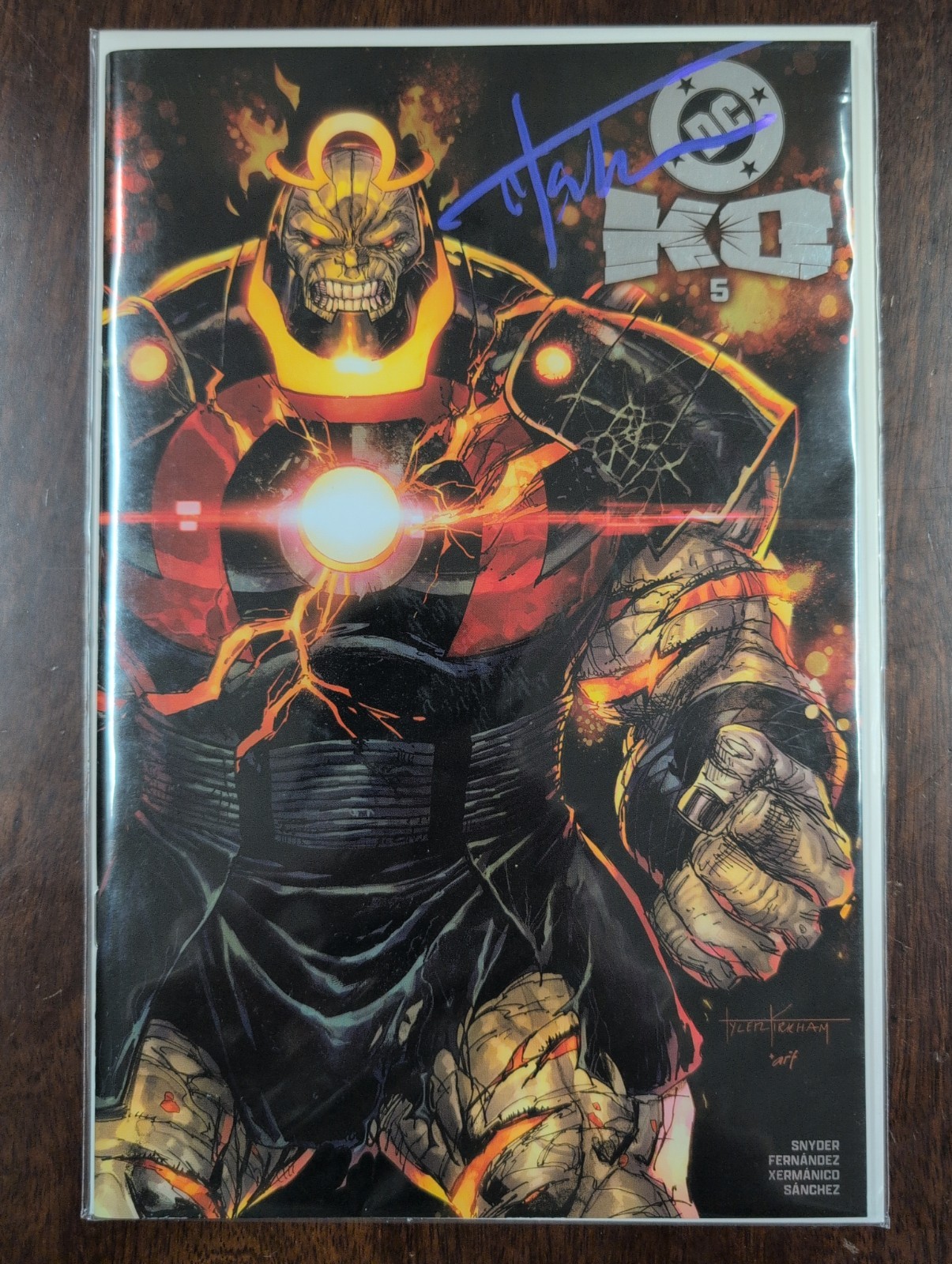 2026 DC KO #5 Tyler Kirkham Signed Darkseid Battle Damage Foil MegaCon COA