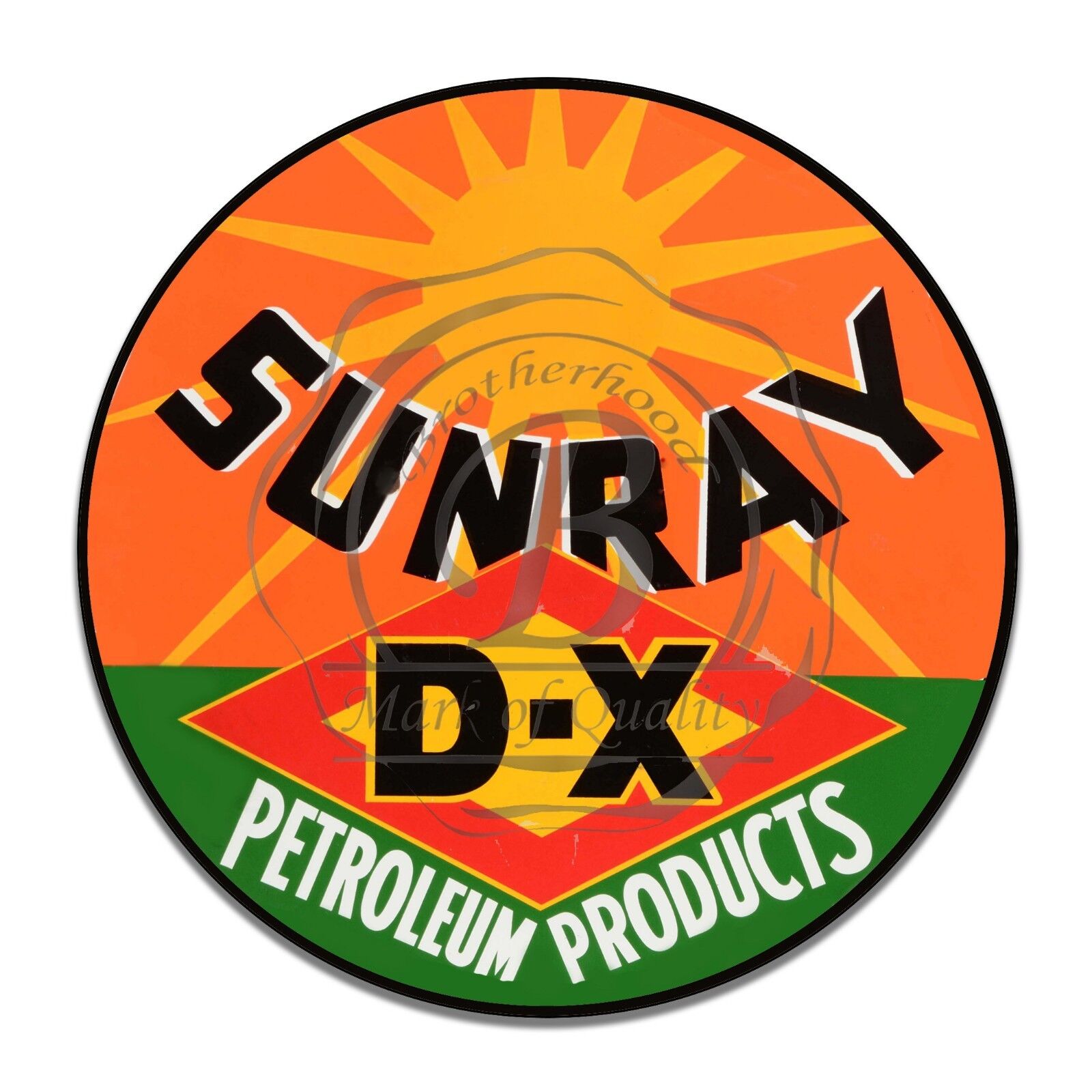 Sunray D-X Petroleum Products Reproduction Circle Aluminum Sign
