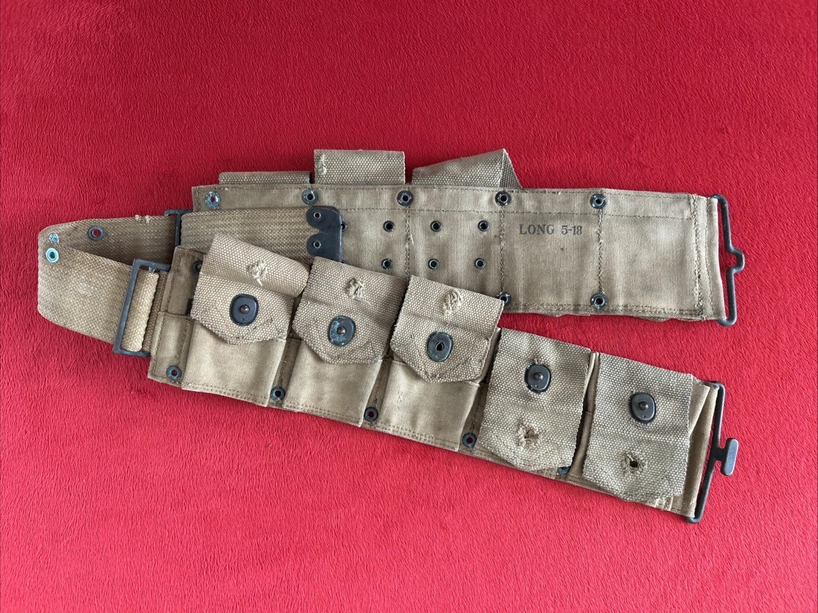 WW1 US Army 1903 Springfield Ammo Ammunition Cartridge Belt M1910 WWI Long 1918