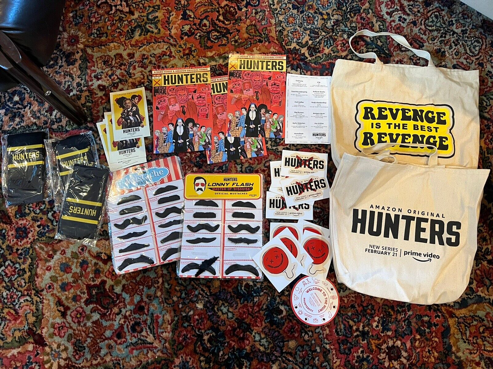 HUNTERS Amazon TV Show Premiere HUGE Swag bag -  Rare Collectibles ￼