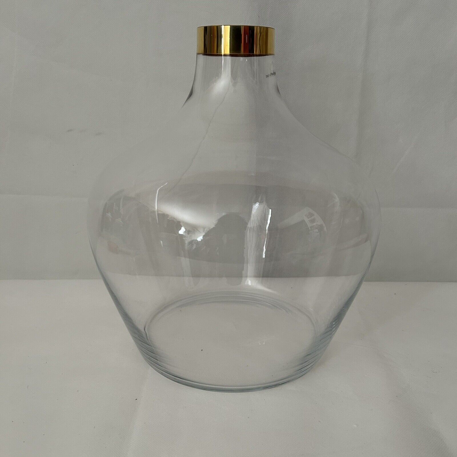 Frontgate Large Garance Vase, Handblown Glass w/ 18K Gold Rim 12\