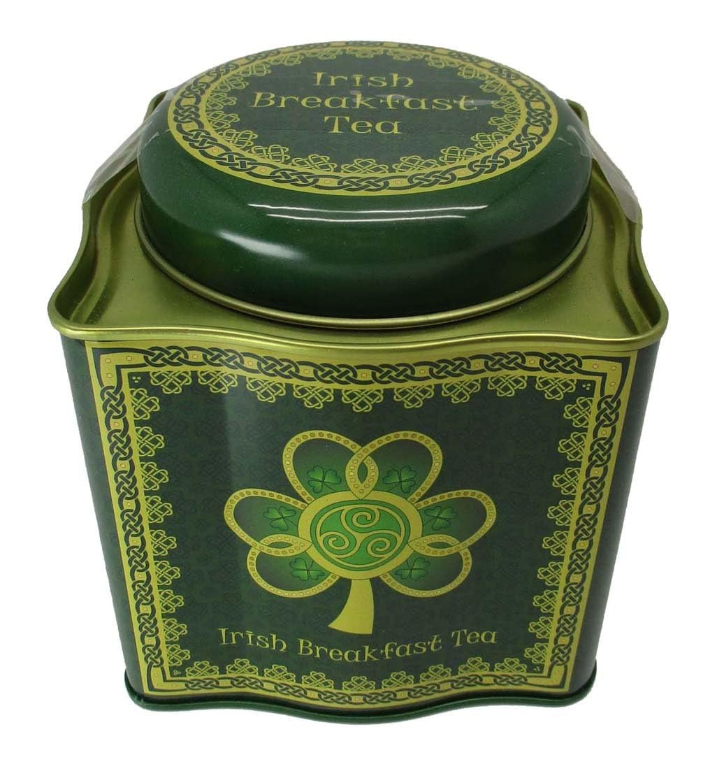 Royal Tara Clara Crafts Shamrock Spiral Irish Breakfast TeaTin 50 TB FRM IRELAND