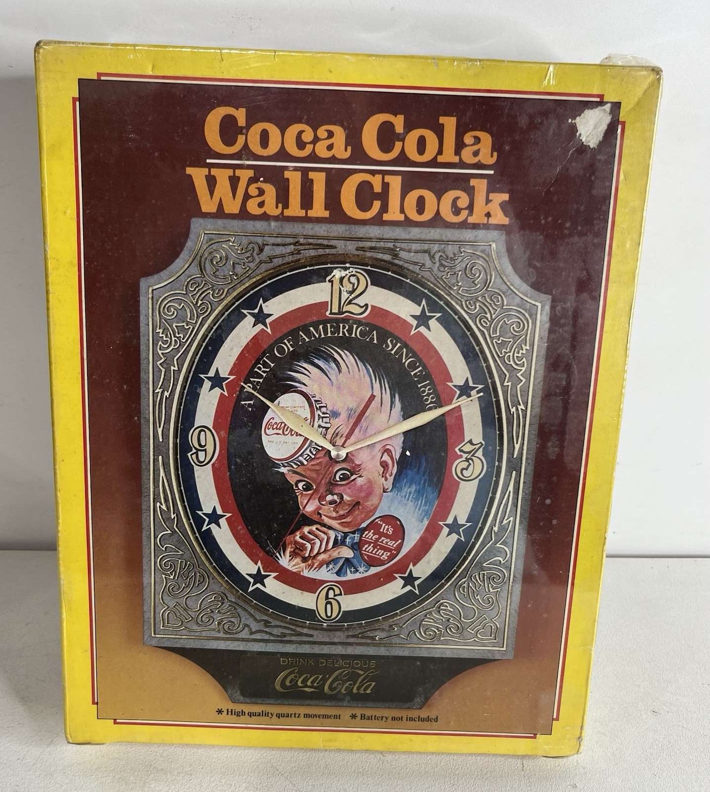 Unique Vintage 1974 Coca Cola Sprite Boy Clock Embosograph Display - New Sealed Unique Vintage 1974 Coca Cola Sprite Boy Clock Embosograph Display - New Sealed