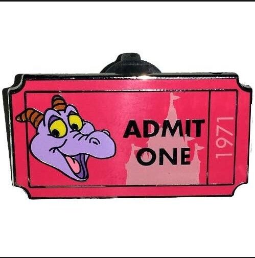 Disney Figment WDW Epcot Admission Ticket Pin 1971