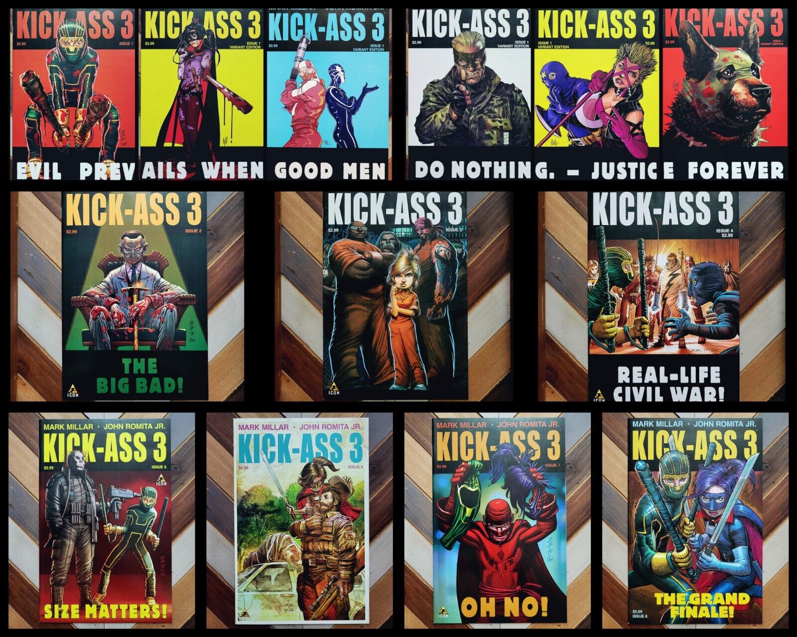 KICK ASS 3 #1-8 (Marvel 2013) HIGH GRADE Set of 13 / Complete Series + All 5 #1s
