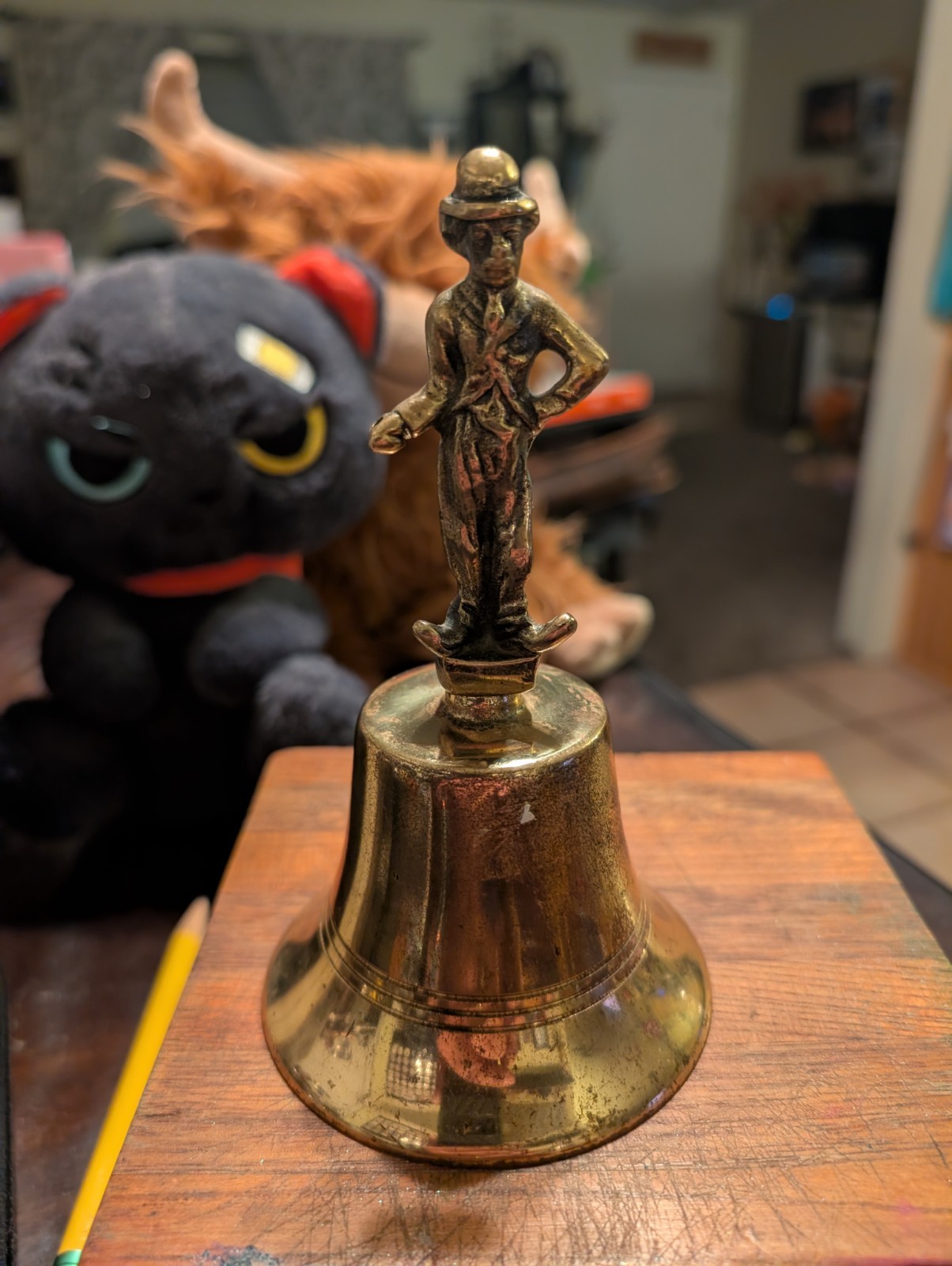 Charlie Chaplin Brass Vintage Antique Collectable Bell. Great vintage condition.