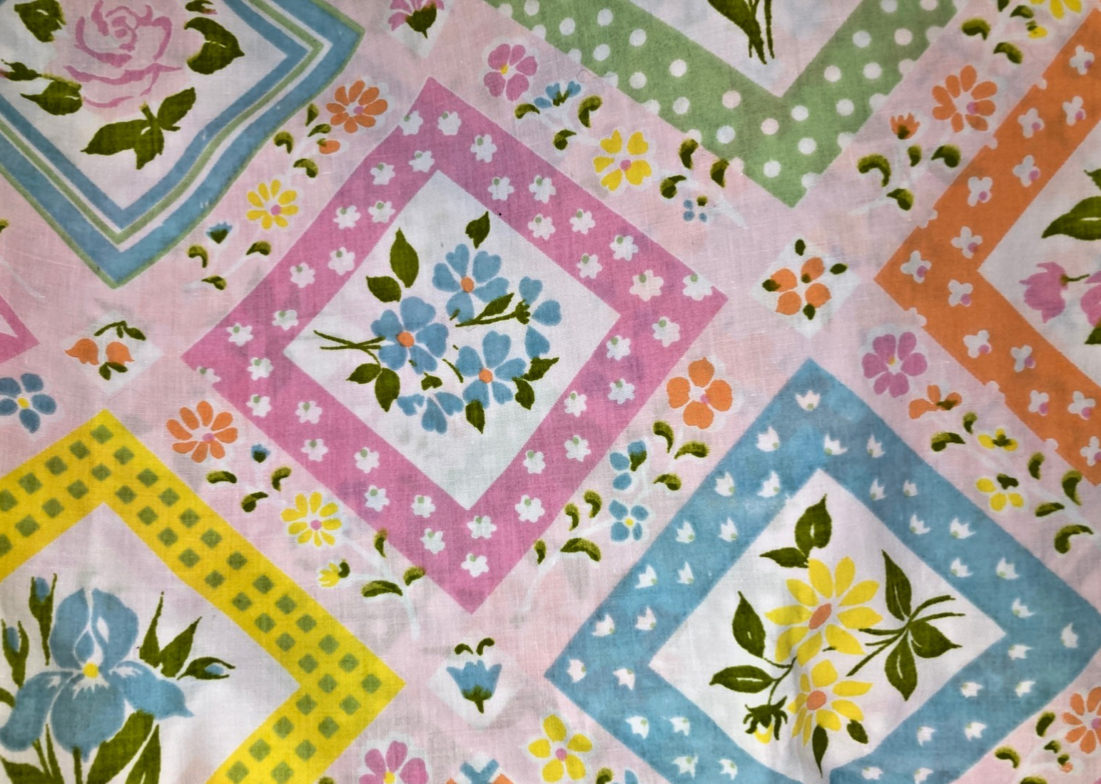 Vtg JCPenney Percale Twin Sheet Set Floral Patchwork Eyelet Trim Fashion Manor
