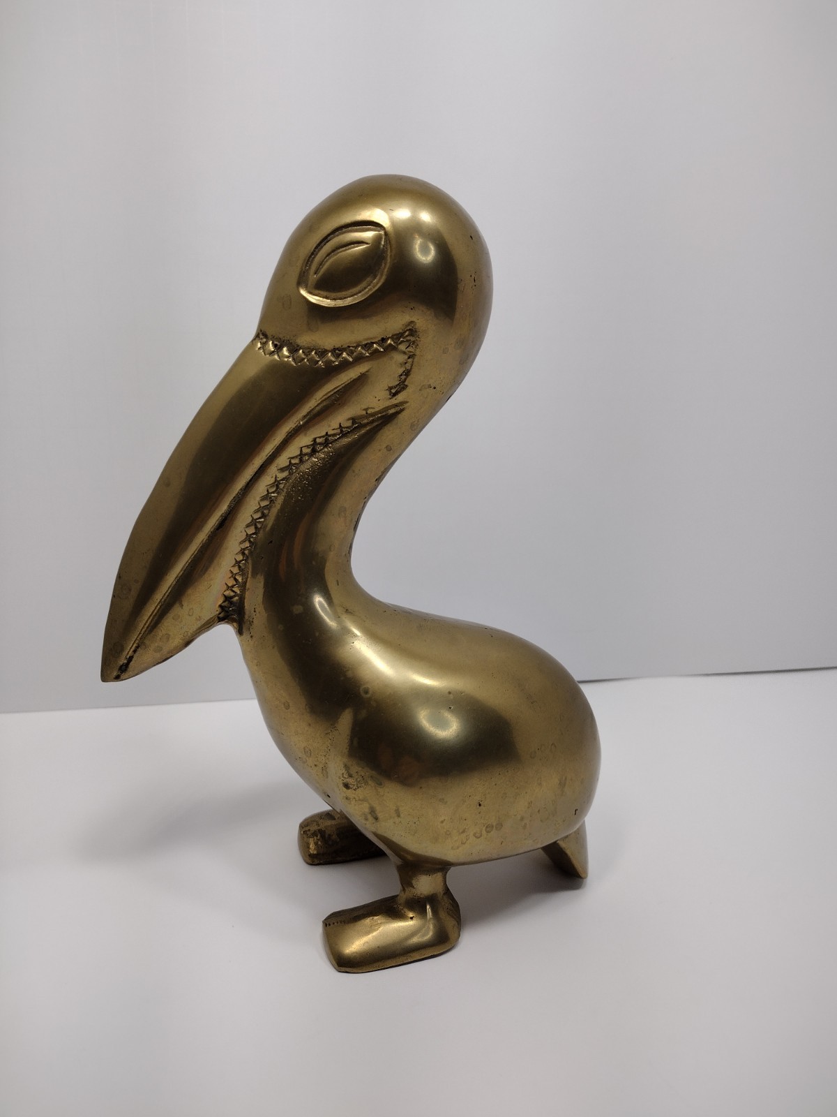 Vtg Mid Century Brass Pelican Sculpture 8” Tall 2 lb 11 oz Beach Bird Ocean Vtg Mid Century Brass Pelican Sculpture 8” Tall 2 lb 11 oz Beach Bird Ocean
