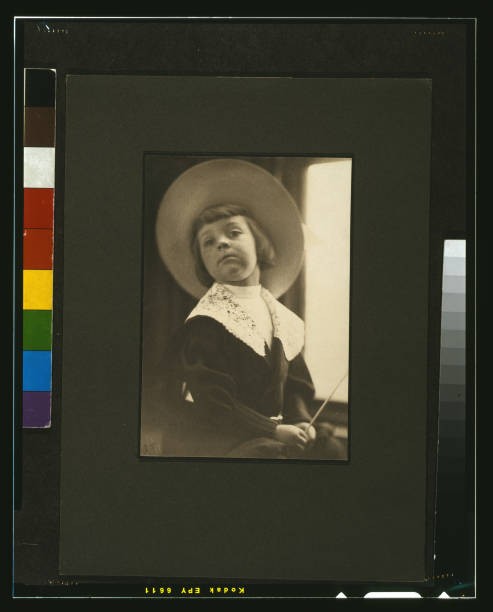 Portrait of a boy in a round hat circa 1900 Historic Old Photo 1 Portrait of a boy in a round hat circa 1900 Historic Old Photo 1