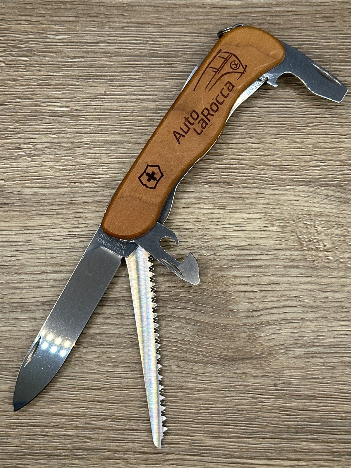 Victorinox Forester Wood 111mm Swiss Army Knife Walnut Scales Used Excellent