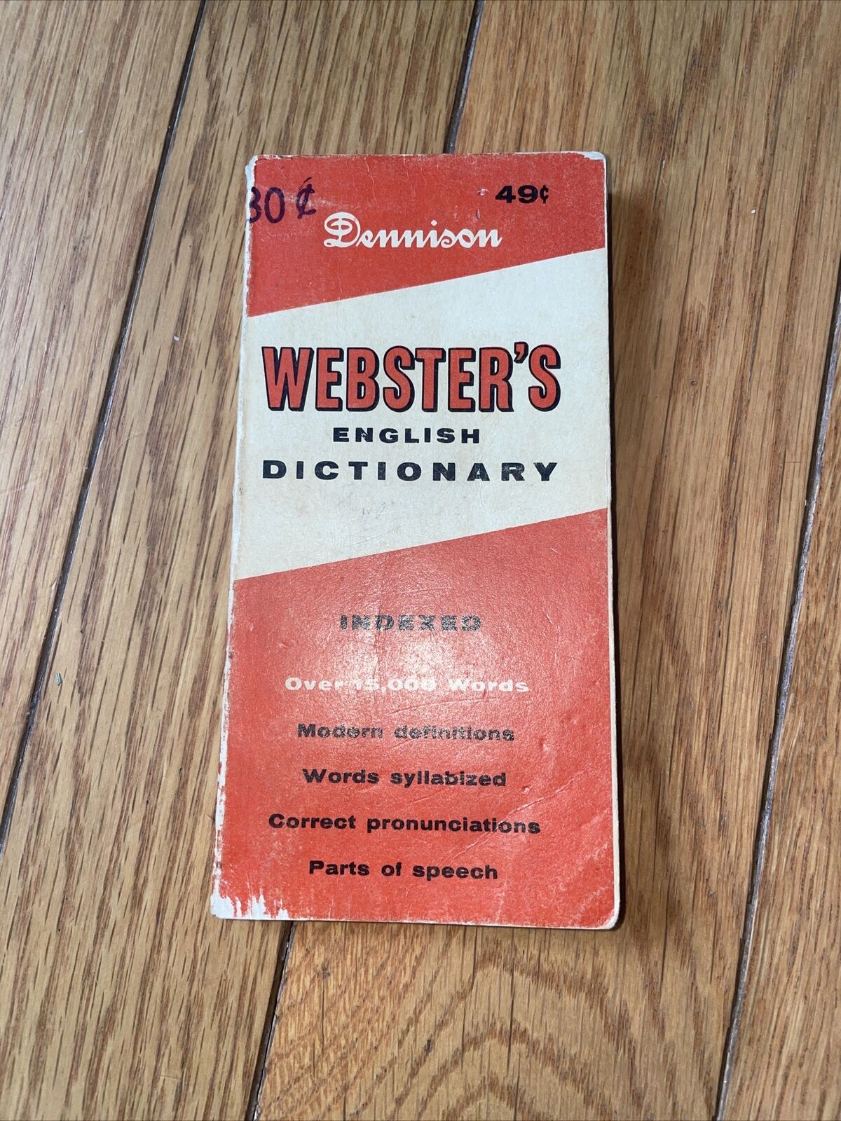 Vintage Webster’s Dictionary Pocket Size Dennison 1962