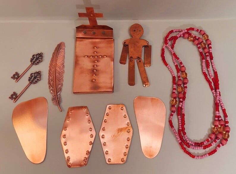 Orisha Yewa 9 Tool Set copper Yewa Yeggua Oddua Oshanla Herramientas de Yewa